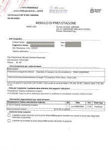L’esame sul funzionamento di prostata e vescica, dopo un’operazione complicata, fissato il 9 maggio 2022. La lettera di protesta per liste d’attesa insostenibili - Corriere Salentino