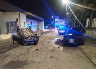 Notte di incidenti e di auto ribaltate: doppio schianto, in tre costretti a ricorrere alle cure in ospedale