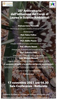 Festa in Rettorato per il 25° anniversario del corso di laurea in Scienze ambientali - Corriere Salentino