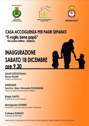 A Galatone si inaugura la Casa di accoglienza per padri separati. È la prima in Puglia - Corriere Salentino