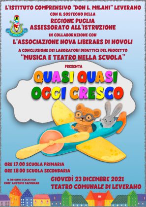 “Quasi quasi oggi cr…Esco!”: oggi a Leverano la conclusione del laboratorio teatrale a cura di Nova LiberArs - Corriere Salentino
