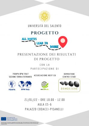 “All Routes Lead to Rome”: venerdì 21 gennaio la presentazione dei risultati del progetto presso l'Università del Salento - Corriere Salentino