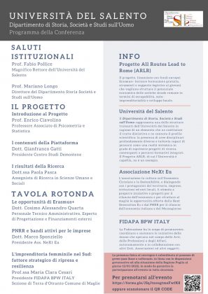 “All Routes Lead to Rome”: venerdì 21 gennaio la presentazione dei risultati del progetto presso l'Università del Salento - Corriere Salentino