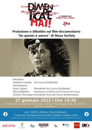 Giornata della Memoria: le iniziative promosse da Arci Lecce Solidarietà - Corriere Salentino