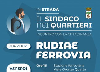 Sindaco nei quartieri: domani appuntamento a Rudiae-Ferrovia