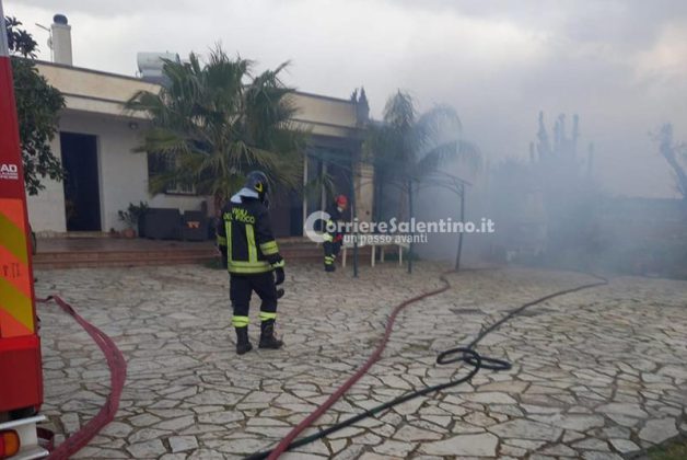 Incendio nel garage di una villetta: danni ingenti. In salvo due gatti rimasti intrappolati - Corriere Salentino