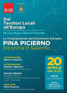 " Dai territori locali all'Europa, per una nuova idea di comunità": incontro pubblico con la vicepresidente del Parlamento Europeo Pina Picierno - Corriere Salentino