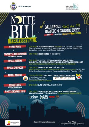 Notte Blu, Ecofestival a Gallipoli, il 4 giugno la città bella si trasforma in un grande palcoscenico - Corriere Salentino