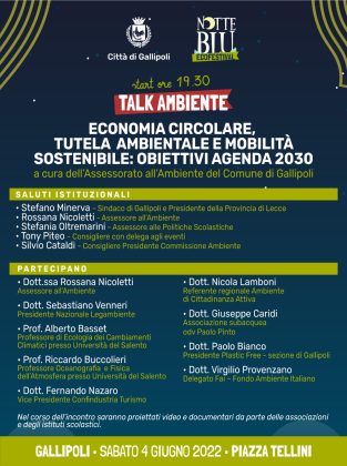 Notte Blu, Ecofestival a Gallipoli, il 4 giugno la città bella si trasforma in un grande palcoscenico - Corriere Salentino