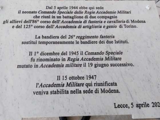 Celebrazione del 78° Anniversario della Costituzione del Comando Speciale delle Regie Accademie Militari in Lecce, presso la Caserma Raffaele Pico - Corriere Salentino