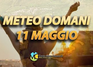 Le previsioni meteo di oggi 11 maggio 2022