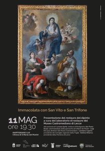 Mercoledì 11 maggio presentazione del restauro della pala d'altare Immacolata con San Vito e San Trifone - Corriere Salentino