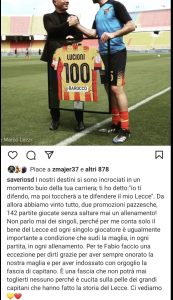 La partenza di Lucioni; il saluto del presidente: “Tu, capitano per sempre” - Corriere Salentino