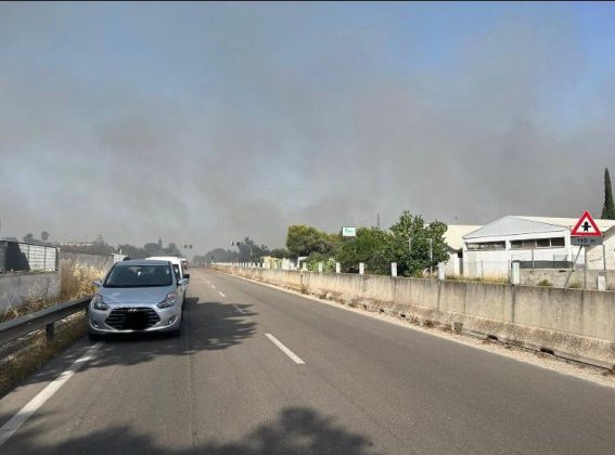 Vasto incendio sulla via per il mare: provinciale chiusa per il fumo. Evacuate abitazioni - Corriere Salentino