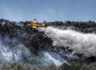 Divampano le fiamme nella zona del santuario: interviene il canadair