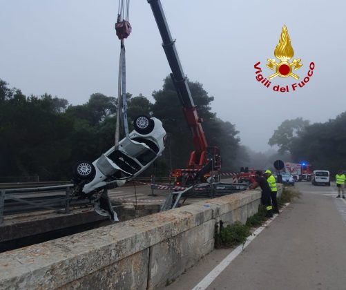 Tragedia sfiorata agli Alimini, auto esce fuori strada e si ribalta nel canale: giovane coppia illesa per miracolo - Corriere Salentino