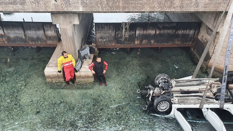 Tragedia sfiorata agli Alimini, auto esce fuori strada e si ribalta nel canale: giovane coppia illesa per miracolo - Corriere Salentino