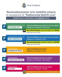 Battiti Live: piano traffico e parcheggi a Gallipoli - Corriere Salentino