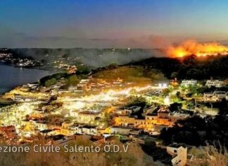 Rogo in collina, fiamme e fumo minacciano alcune abitazioni
