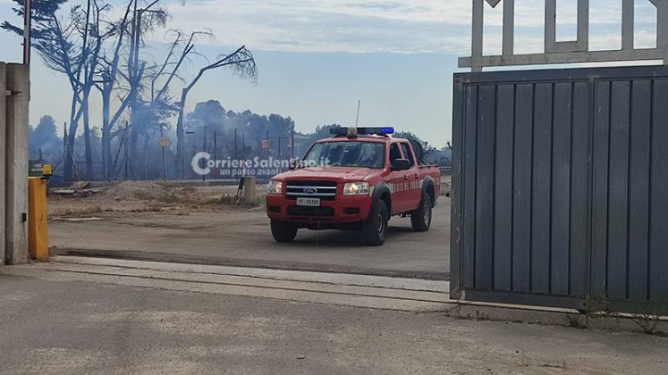 Fiamme in località Burgesi e scatta l'allarme: il rogo raggiunge la discarica, ma viene spento in tempo - Corriere Salentino