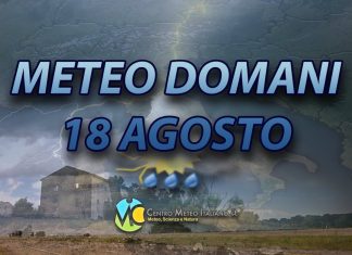 Le previsioni meteo di oggi 18 agosto 2022
