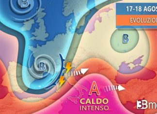 3bmeteo.com: “Giovedì da bollino rosso: forti temporali al Nord, picchi di oltre 40°C al Centro Sud”