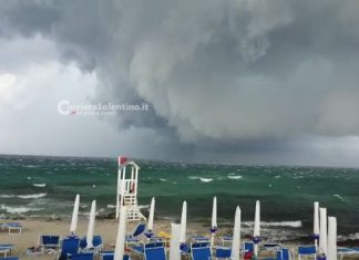 Forte tromba d’aria sul litorale adriatico: alberi e cartelli sradicati. Un palo cade su un’auto