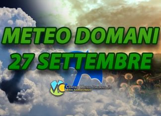Le previsioni meteo di oggi 27 settembre 2022