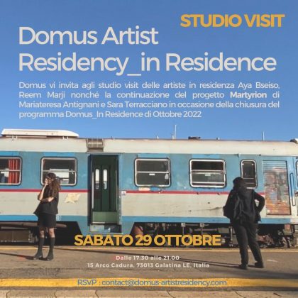 “Domus Artist Residency_In Residence” Studio visit, aperitivo e talk nella dimora di Domus - Corriere Salentino