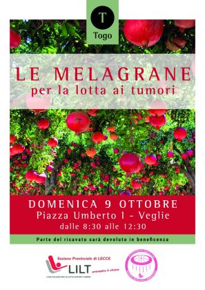 Il Togo Bay raddoppia contro la lotta ai tumori: domani in spiaggia e in piazza a Veglie melagrane per la ricerca - Corriere Salentino
