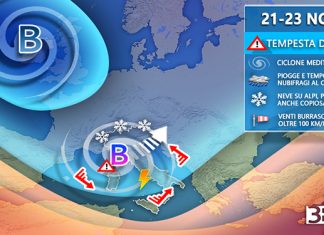3BMETEO.COM: “In arrivo la tempesta di Santa Cecilia, nubifragi, burrasche di vento e tanta neve in montagna”