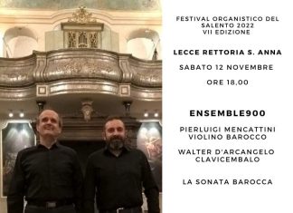 Domani appuntamento musicale nella Chiesa di Sant’Anna a Lecce con gli Ensemble 900