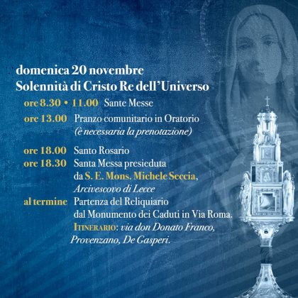 A Carmiano dal 18 al 20 novembre il reliquiario della Madonna delle lacrime di Siracusa - Corriere Salentino