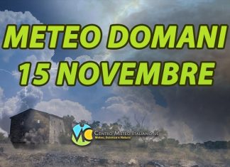 Le previsioni meteo di oggi 15 novembre 2022