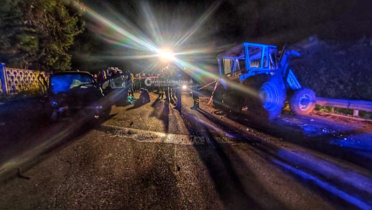 Violento impatto tra auto e trattore: muore 48enne. Moglie e figlie in ospedale - Corriere Salentino