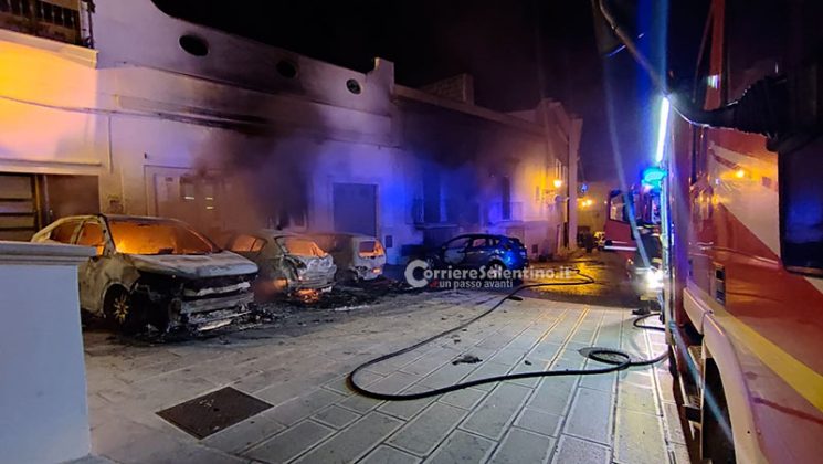 Inferno di fuoco nel basso Salento: sette auto e due case in fiamme in una sola notte - Corriere Salentino