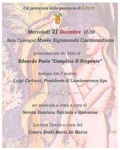 Complice il Serpente, il libro di Edoardo Pozio al Sigismondo Castromediano di Lecce - Corriere Salentino