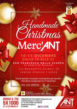 A San Francesco della Scarpa a Lecce il mercatino natalizio e gli eventi promossi da ANT - Corriere Salentino