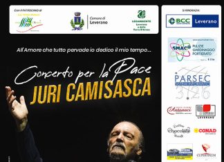 Sabato 28 gennaio concerto per la Pace di Juri Camisasca al Teatro Comunale di Leverano
