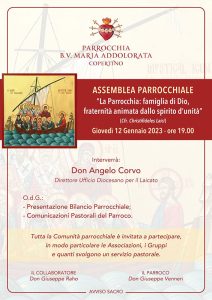 “La Parrocchia: famiglia di Dio, fraternità ispirata dallo spirito d’unità” questa sera assemblea parrocchiale a Copertino - Corriere Salentino