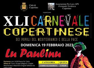 Il Carnevale di Copertino e dei Popoli del Mediterraneo e della Pace sotto il segno di “Lu Paulinu”, tipica maschera settecentesca