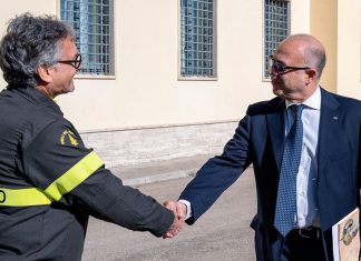 Il Prefetto di Lecce Rotondi ricevuto in visita dai Vigili del Fuoco di Lecce