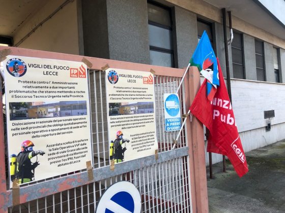 Vigili del Fuoco in protesta: dislocazione irrazionale del personale operativo e sbagliato trasferimento provvisorio della sede operativa - Corriere Salentino