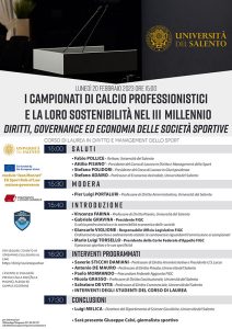 I Campionati di calcio professionistici e la loro sostenibilità nel II Millennio. Diritti, Governance ed Economia delle società sportive - Corriere Salentino