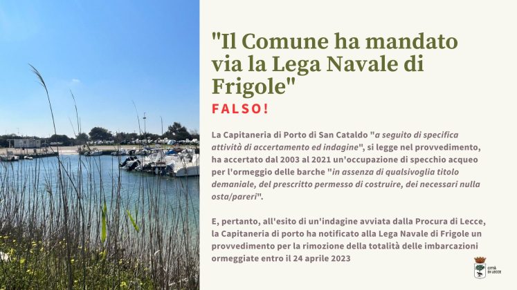 Una campagna social per smentire le fake news sul bacino di Frigole - Corriere Salentino
