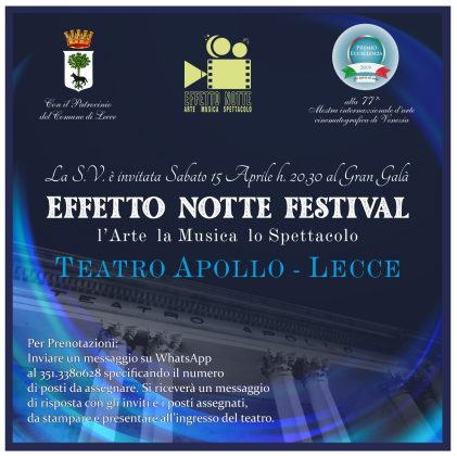 “Effetto Notte Festival”, l'evento che premia il talento - Corriere Salentino