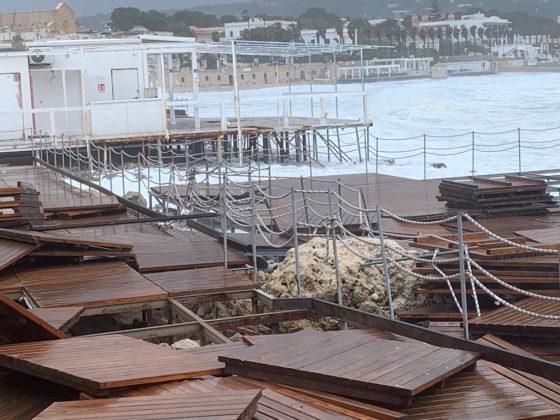 Danni da maltempo anche a Santa Maria di Leuca: semidistrutto un lido, affondata una barca a vela - Corriere Salentino