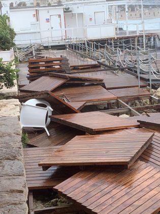 Danni da maltempo anche a Santa Maria di Leuca: semidistrutto un lido, affondata una barca a vela - Corriere Salentino