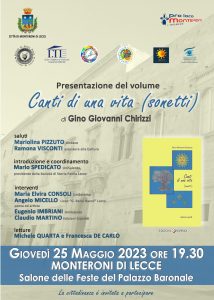 Narrare la vita in versi. A Monteroni il libro di Gino Giovanni Chirizzi di Pietro Manca - Corriere Salentino