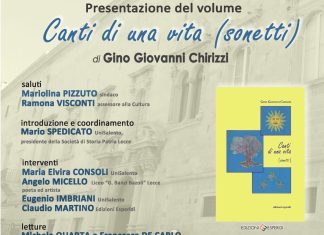 Narrare la vita in versi. A Monteroni il libro di Gino Giovanni Chirizzi di Pietro Manca